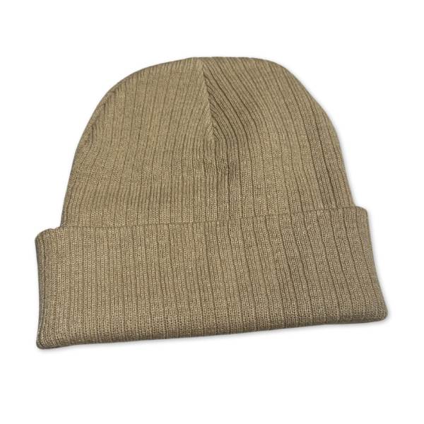 PF MONOGRAM BEANIE - BEIGE AND RED