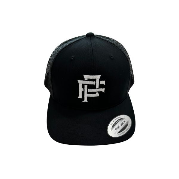 MONOGRAM BLACK TRUCKER HAT