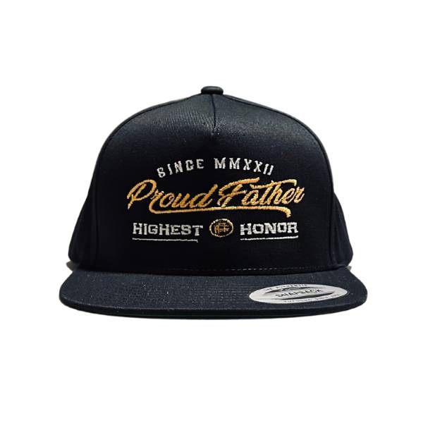 GRAFFITI LOGO BLACK AND GOLD 5 PANEL HAT