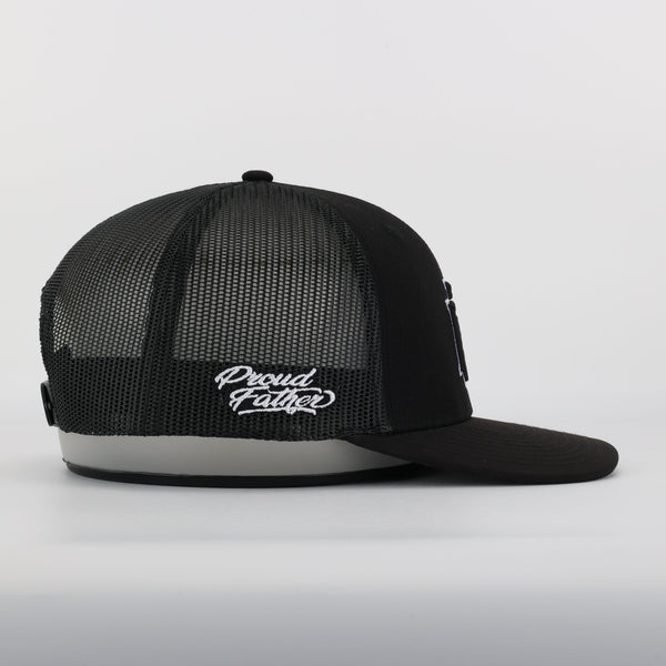 PREMIUM MONOGRAM BLACK TRUCKER HAT