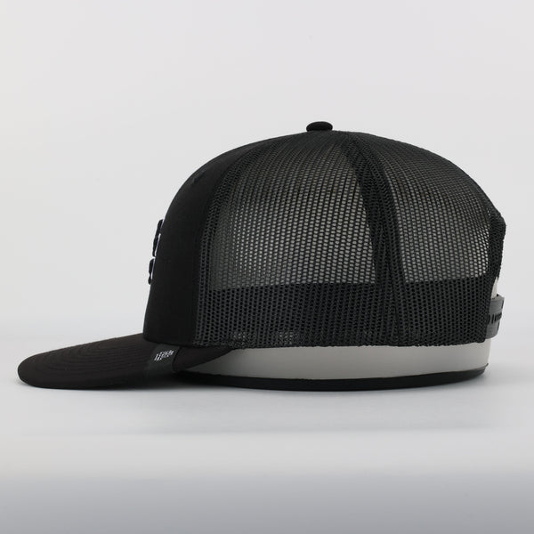 PREMIUM MONOGRAM BLACK TRUCKER HAT