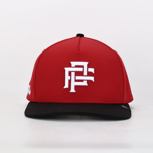 PREMIUM MONOGRAM RED AND BLACK SNAP BACK