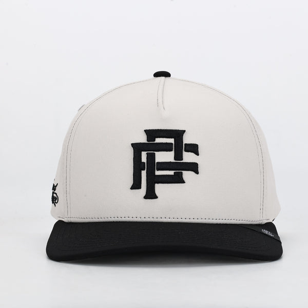 PREMIUM MONOGRAM CREAM AND BLACK SNAP BACK